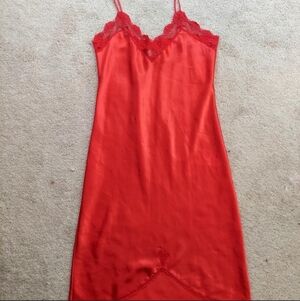 Vintage red Victoria's Secret slip dress